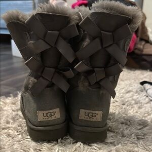 UGG Gray Bailey Bow II Boots